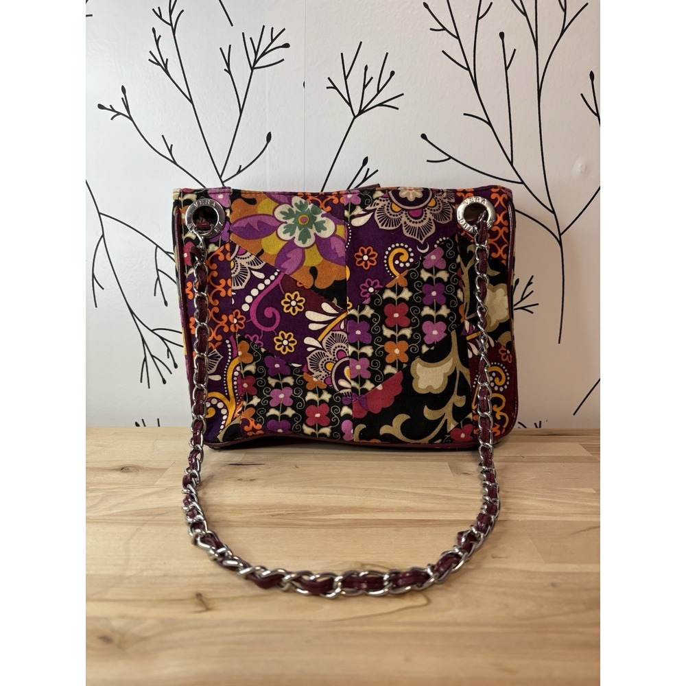 Vera Bradley Suzani Pattern Quilted Shoulder Bag with Chain Handles